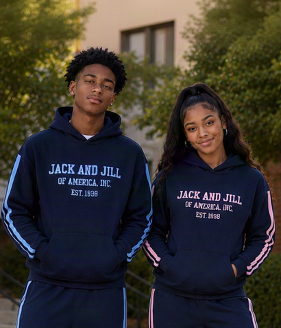 Teen Jack and Jill Sweat Suit - Pink font & stripes